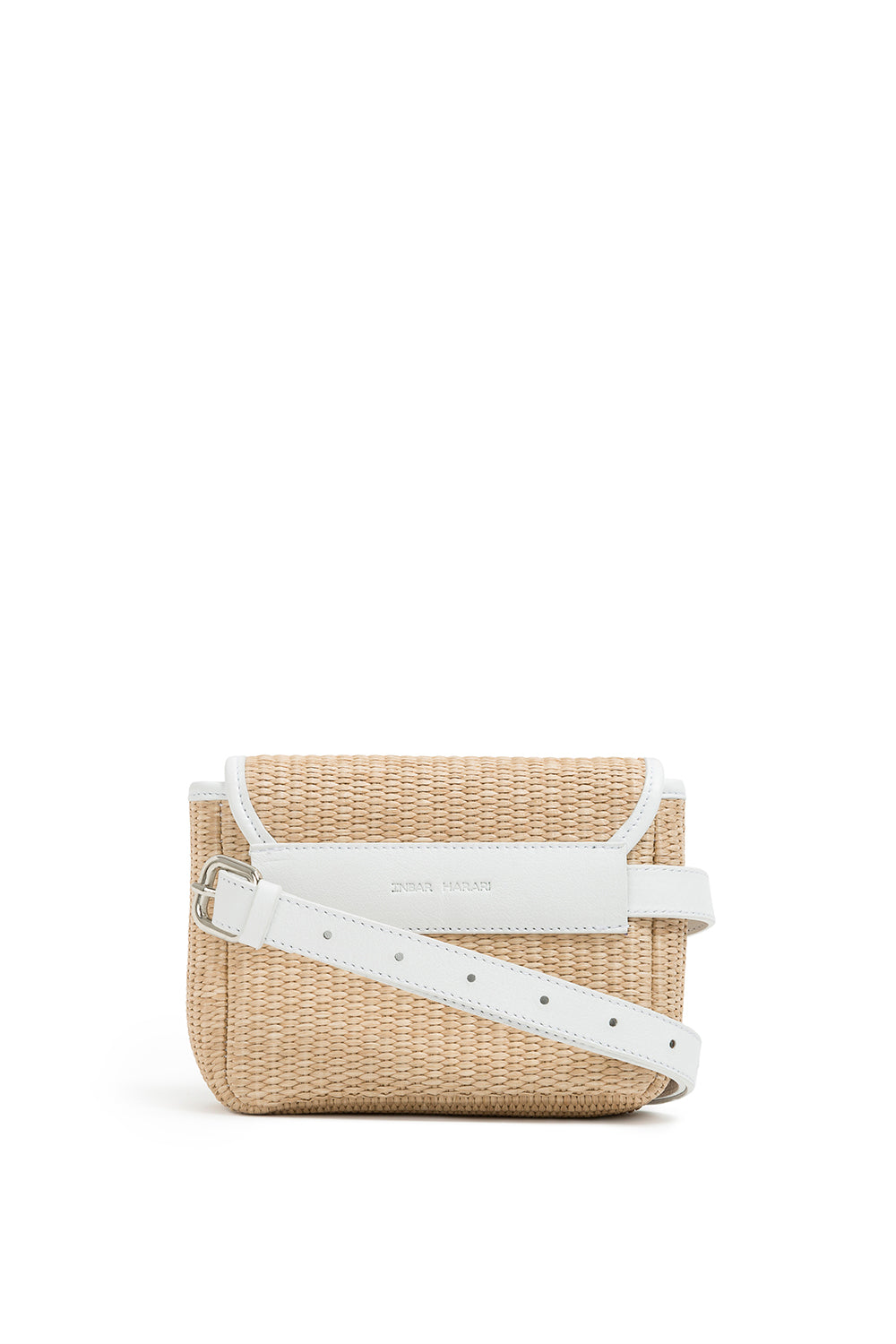 White Raffia Belt Bag