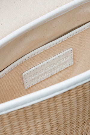 White Raffia Belt Bag