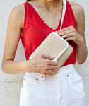 White Raffia Belt Bag