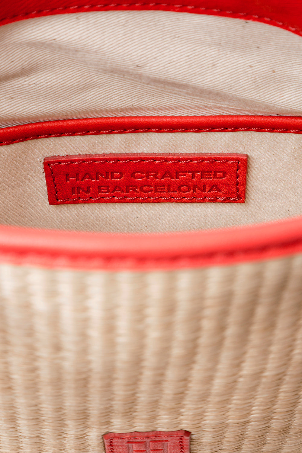 Coral Raffia Mini Tote